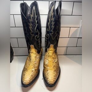Tony Lama Black and Yellow Cowboy Boots
